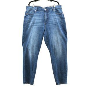 Loft Curvy High Waist Skinny Jeans Size 34/18 Blue Medium Wash Stretch